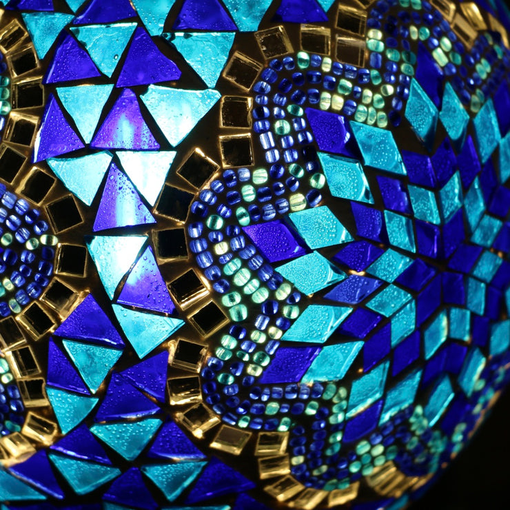 Mosaic Table or Floor Lamp in Blues