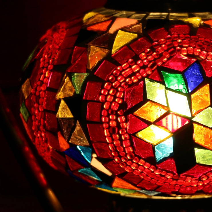 Mosaic Table Lamp in Red and MultiColors, 5 Styles Available