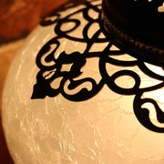 Crackle Glass Table Lamp, Frosted Laser-Cut Detail, 3 Styles Available