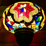 Mosaic Table Lamp Red Star & MultiColor, 5 Styles Available