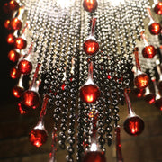 Blown Glass Red Droplet & Chain Chandelier