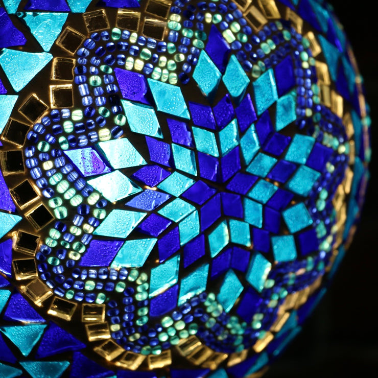 Mosaic Table or Floor Lamp in Blues