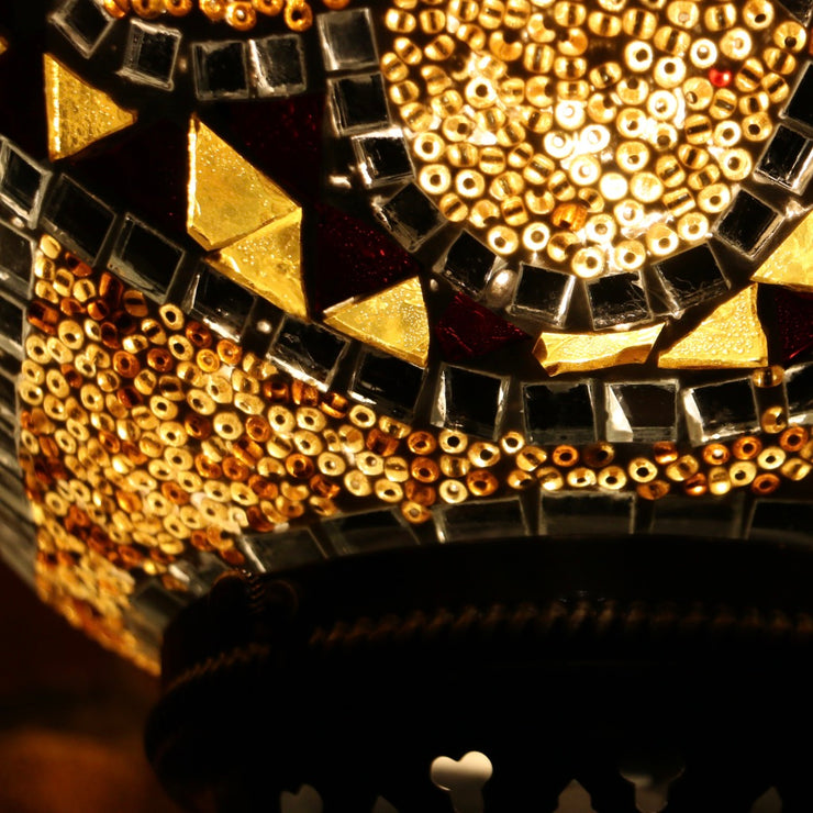 Mosaic Table or Floor Lamp in Amber Tones