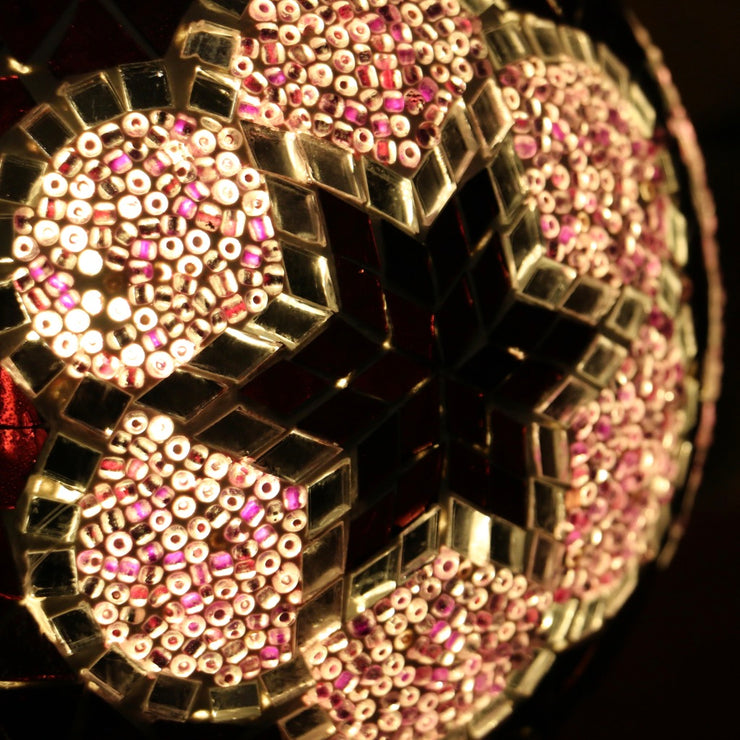 Mosaic Table or Floor Lamp in Hues of Purple