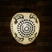 Hanging Mosaic "Egg" Lamp in White