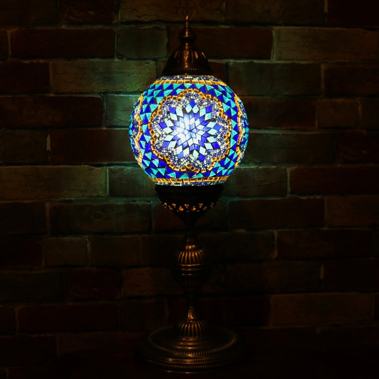 Mosaic Table or Floor Lamp in Blues