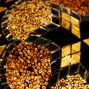Mosaic Table or Floor Lamp in Amber Tones