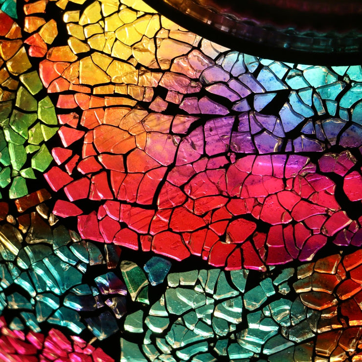 Crackle Glass Table Lamp in Many Colors, 3 Styles Available, Large