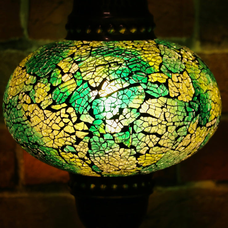 Crackle Glass Table Lamp in Green, 5 Styles Available