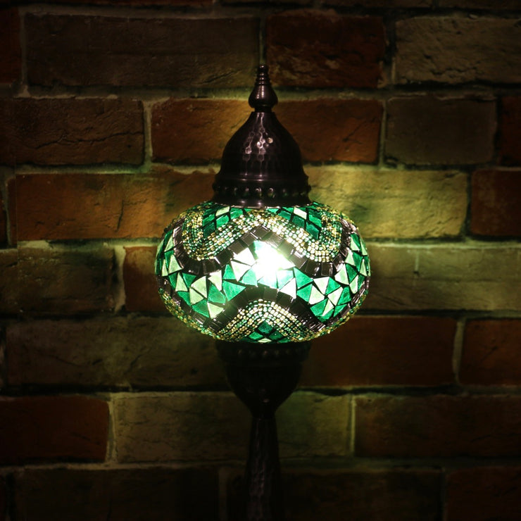 Mosaic Table Lamp in Greens, 5 Styles Available