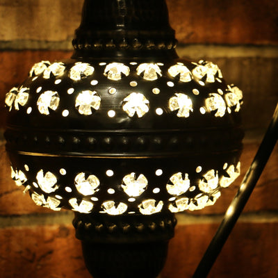 Pierced Metal Table Lamp with Glass Jewels, 5 Styles Available