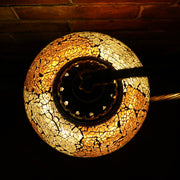 Crackle Glass Table Lamp in Amber, 5 Styles Available