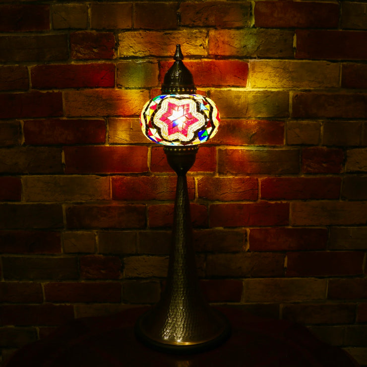 Mosaic Table Lamp Red Star & MultiColor, 5 Styles Available