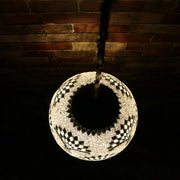 Hanging Mosaic "Egg" Lamp in White