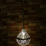 Hand-Punctured Nickel-Plated Brass Hanging Lamp