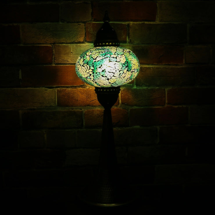 Crackle Glass Table Lamp in Green, 5 Styles Available
