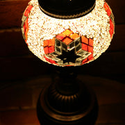 Mosaic Table Lamp in Pale Pink, Red, & Violet