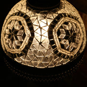 Hanging Mosaic Dome Lamp in White, Open Bottom