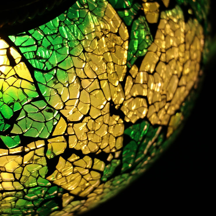Crackle Glass Table Lamp in Green, 5 Styles Available