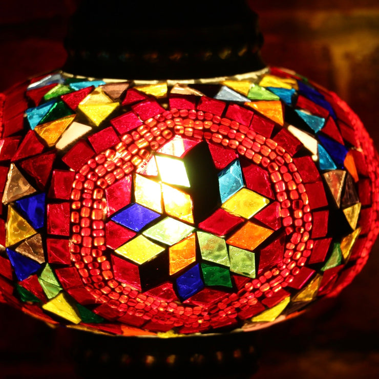 Mosaic Table Lamp in Red and MultiColors, 5 Styles Available