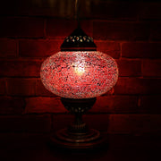 Crackle Glass Table Lamp in Red, 3 Styles Available, Large