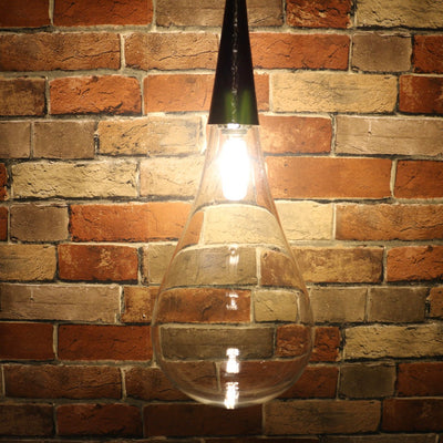 Hanging Hand-Blown Clear Glass Globe