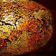 Crackle Glass Table Lamp in Dark Amber, 3 Styles Available, Large