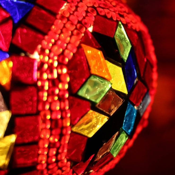 Mosaic Table Lamp in Red and MultiColors, 5 Styles Available