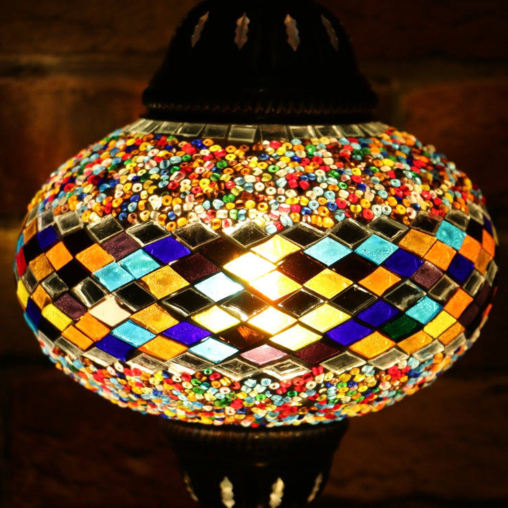 Mosaic Table Lamp in Many Colors, Swan Neck