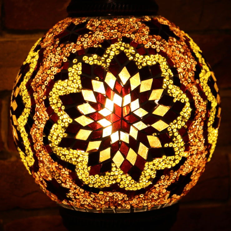Mosaic Table or Floor Lamp in Amber