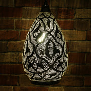 Hand-Punctured Nickel-Plated Brass Hanging Lamp