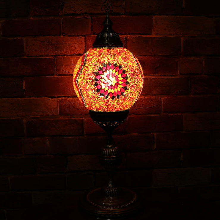 Mosaic Table or Floor Lamp in Red & Orange