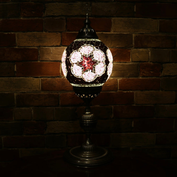 Mosaic Table or Floor Lamp in Hues of Purple