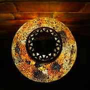Crackle Glass Table Lamp in Dark Amber, 3 Styles Available, Large