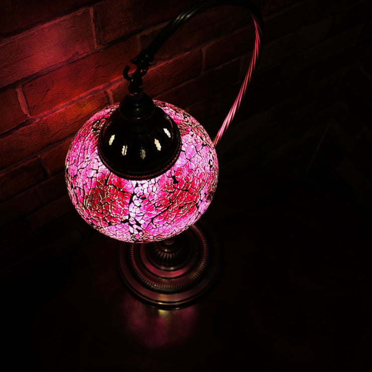 Crackle Glass Table Lamp in Violet, 5 Styles Available