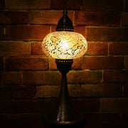 Crackle Glass Table Lamp in Amber, 5 Styles Available