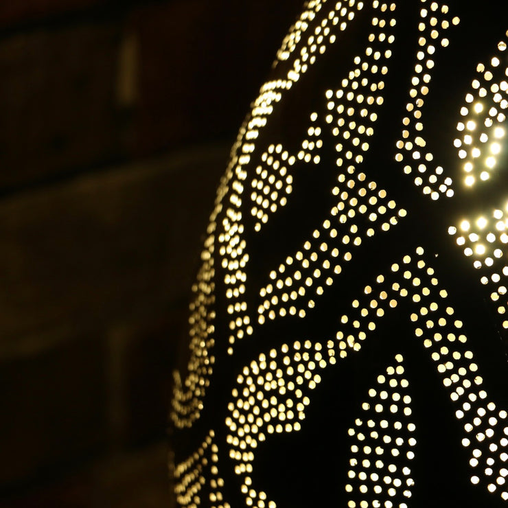 Hand-Punctured Nickel-Plated Brass Hanging Lamp