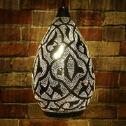 Hand-Punctured Nickel-Plated Brass Hanging Lamp