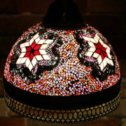 Hanging Mosaic Dome Lamp in Blush Tones, Open Bottom