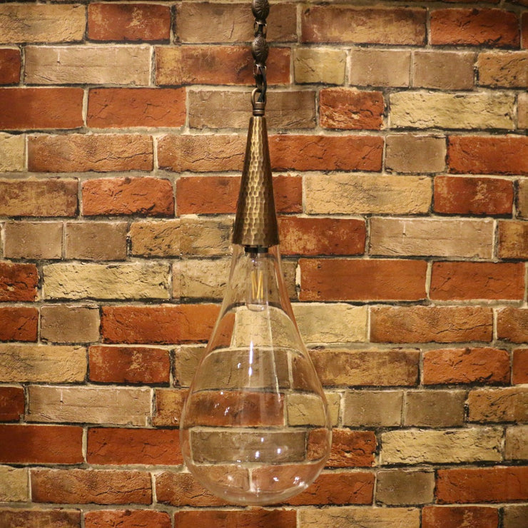 Hanging Hand-Blown Clear Glass Globe