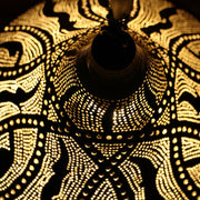 Hand-Punctured Nickel-Plated Brass Hanging Lamp