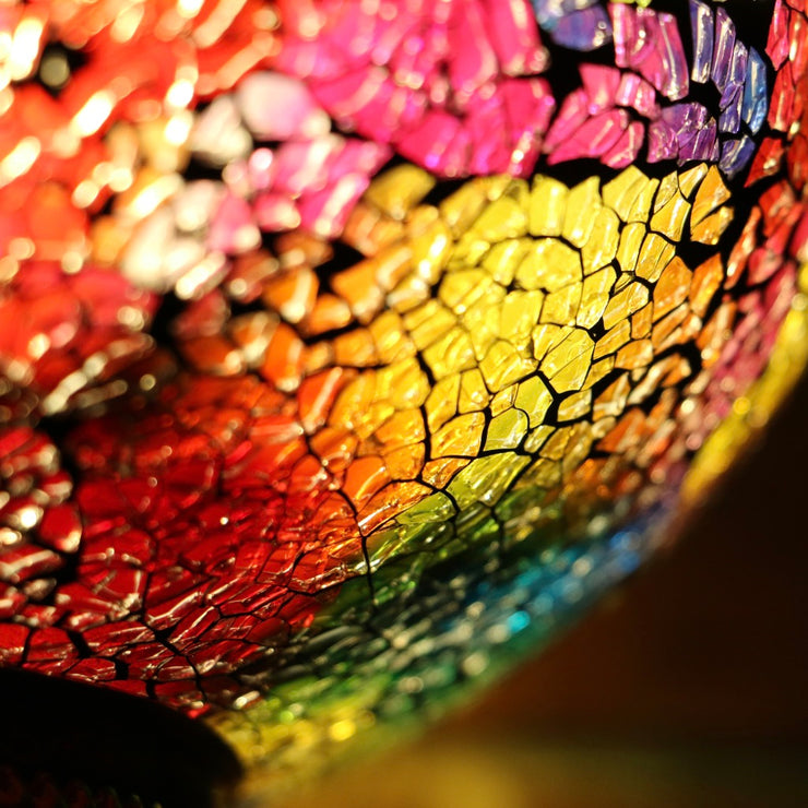 Crackle Glass Table Lamp in Many Colors, 3 Styles Available, Large