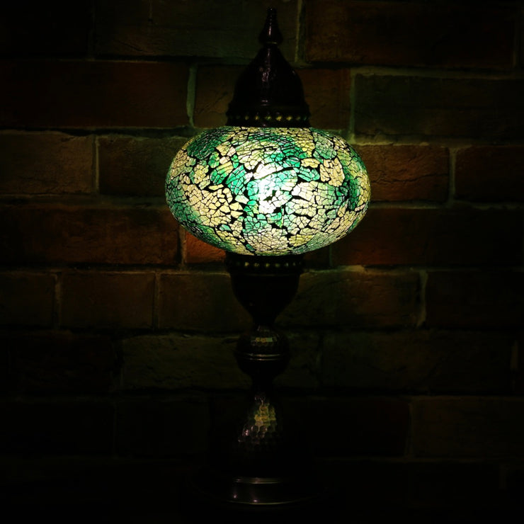 Crackle Glass Table Lamp in Green, 5 Styles Available