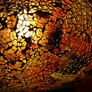 Crackle Glass Table Lamp in Dark Amber, 3 Styles Available, Large