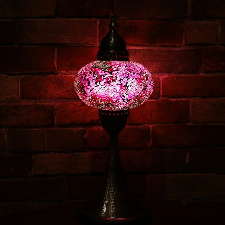 Crackle Glass Table Lamp in Violet, 5 Styles Available